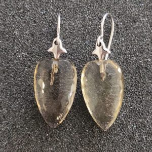 Ohrschmuck 925/000 Silber Lemon Herz longe-stile facettiert