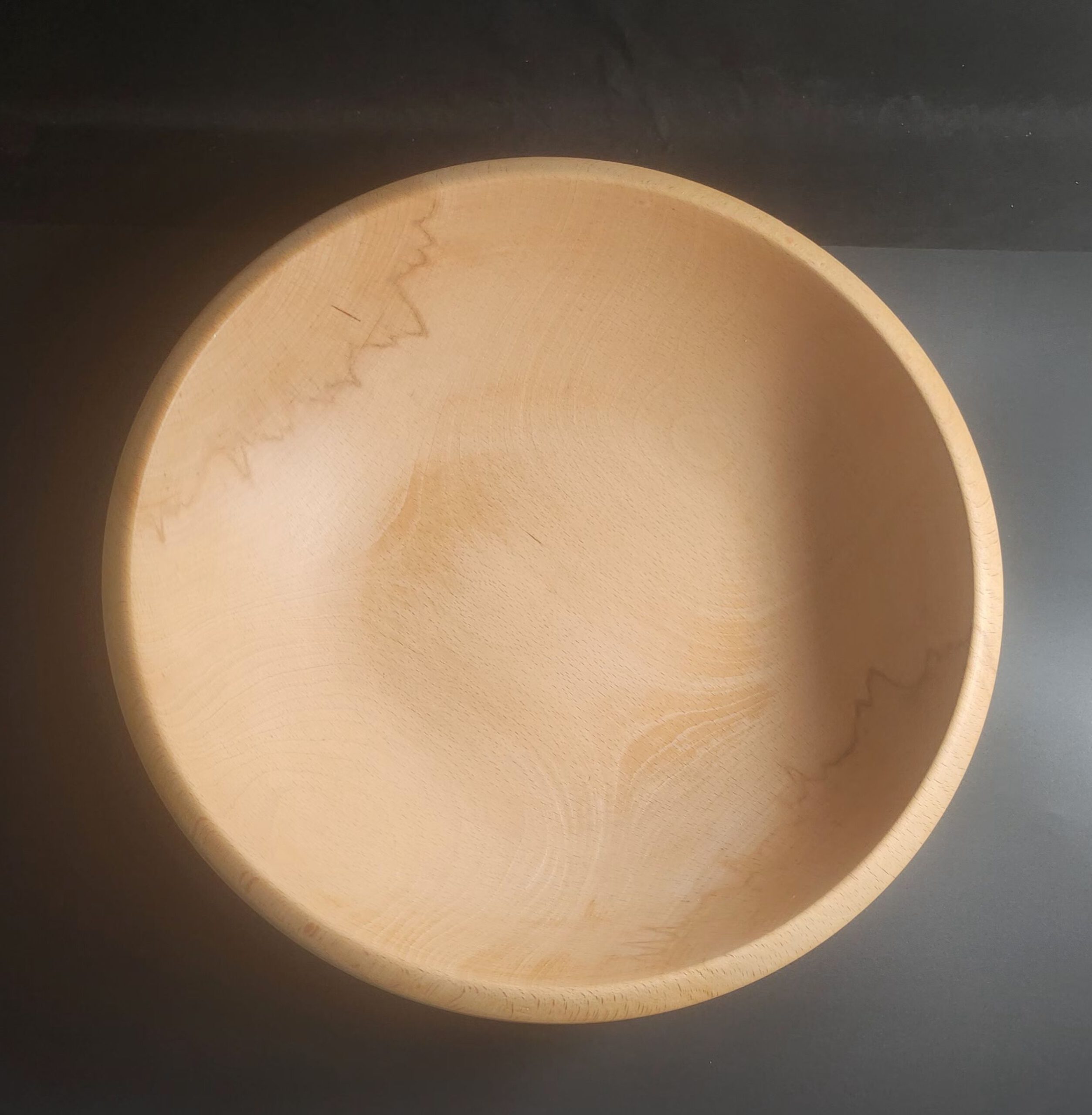 Holz gedrechselte Schale Buche, außen ca. 36 cm h 11,5cm