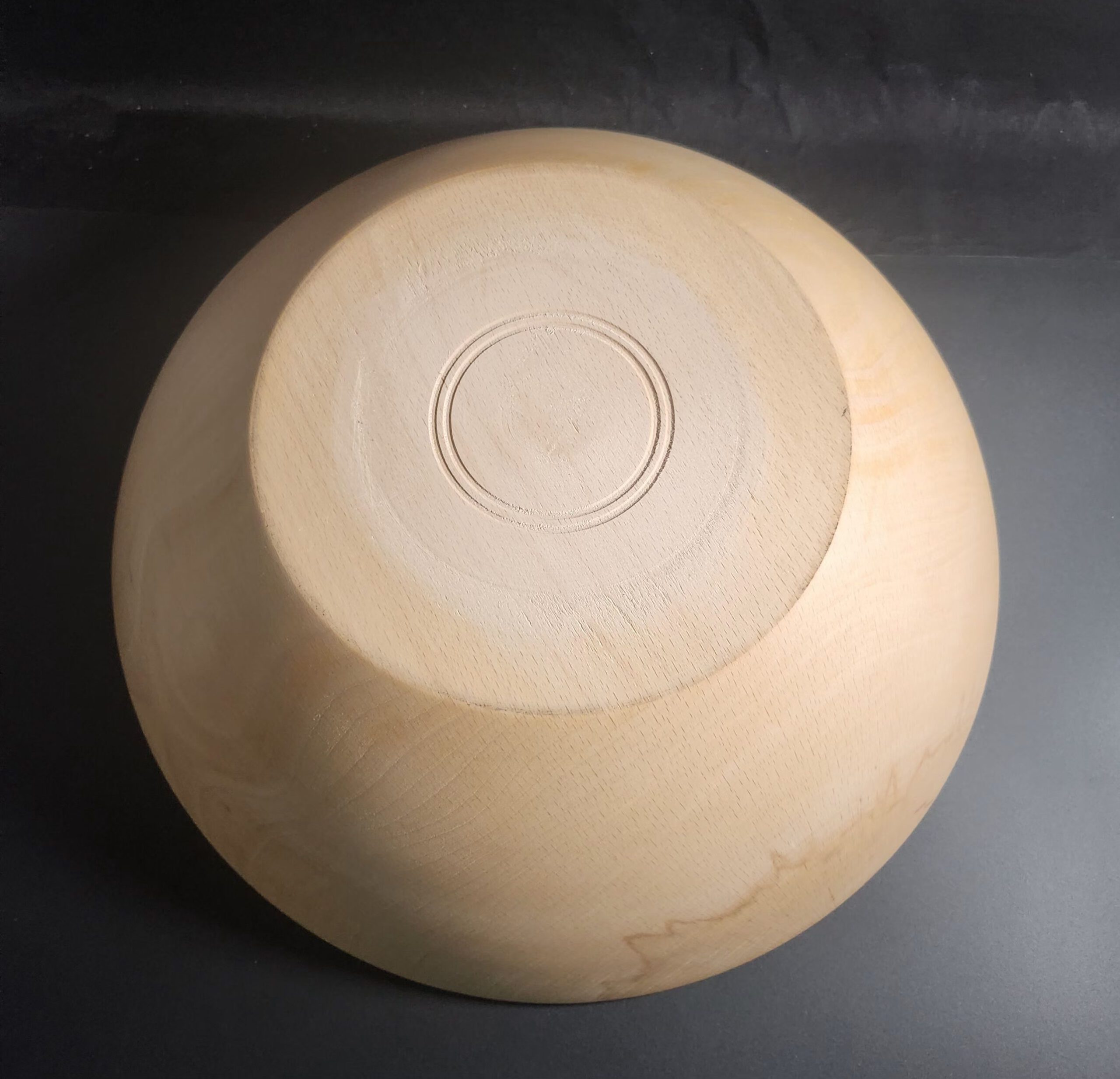 Holz gedrechselte Schale Buche, außen ca. 36 cm h 11,5cm – Bild 2